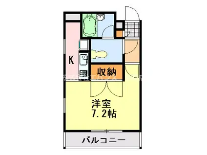ＪＲ外房線 本千葉駅 徒歩5分 7階建 築38年(ワンルーム/5階)の間取り写真