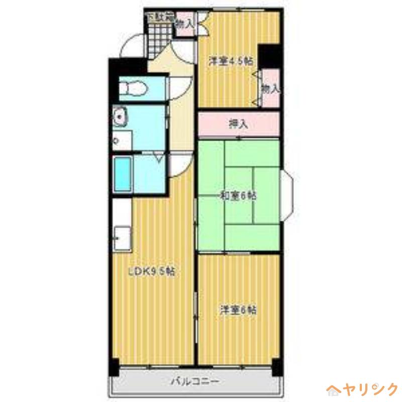 サンライズ緑ヶ丘(3LDK/1階)の間取り写真
