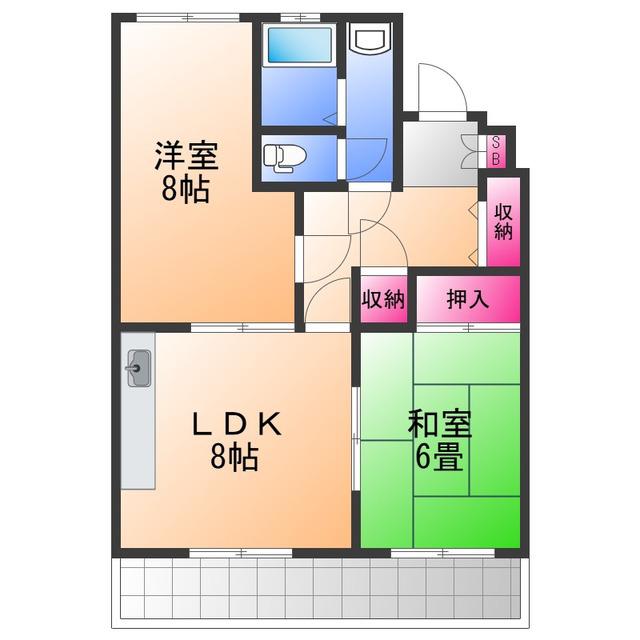 カサ・ド・エムズ(3LDK/4階)の間取り写真