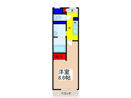 第二AMビル(1K/1階)の間取り写真