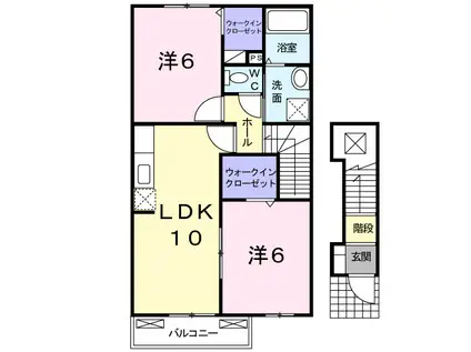 ラブリ-A(2LDK/2階)の間取り写真