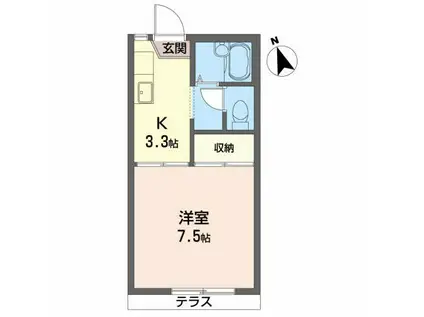 フレグランスさくら(1K/1階)の間取り写真