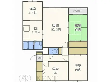 メゾンドルチェ北大西A棟(4LDK/5階)の間取り写真