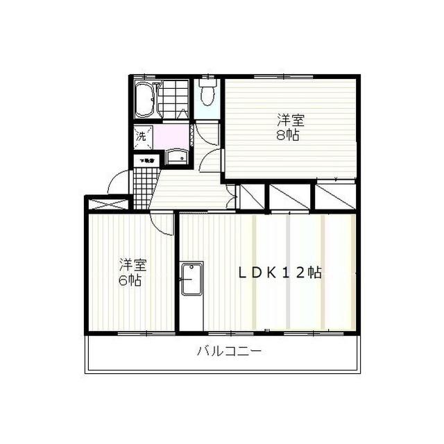 野知マンション B(2LDK/3階)の間取り写真
