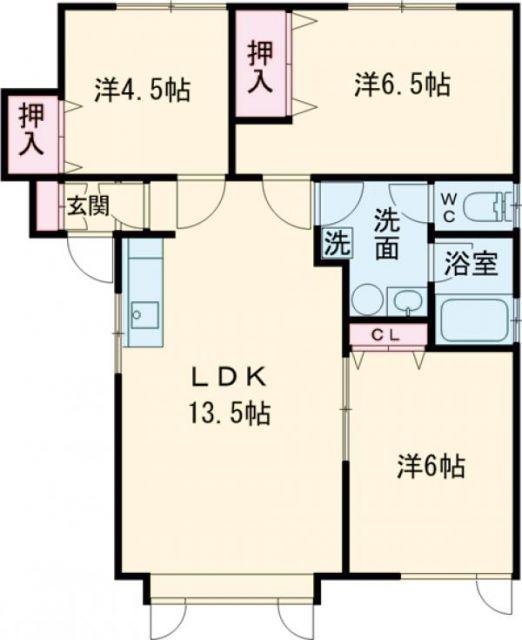 ハイツサワダ桔梗(3LDK/2階)の間取り写真