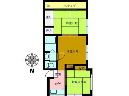 コーポ幸(3K/2階)の間取り写真