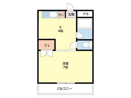 サンパレス(1K/2階)の間取り写真