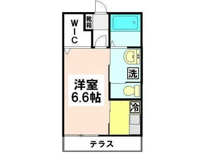 GLICINA(1K/1階)の間取り写真