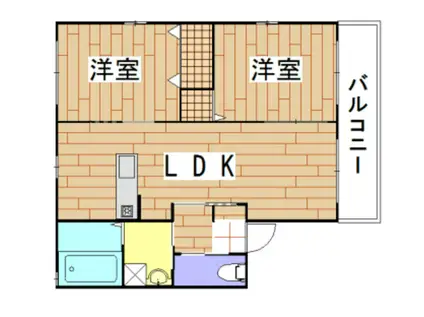ヴィラコート本町(2LDK/2階)の間取り写真