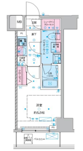 ジェノヴィア西川口III(1K/8階)の間取り写真