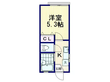 本多ハウス(1K/1階)の間取り写真