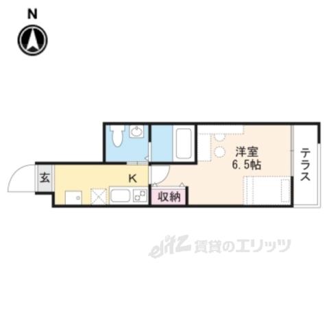 いろは梅小路(1K/1階)の間取り写真