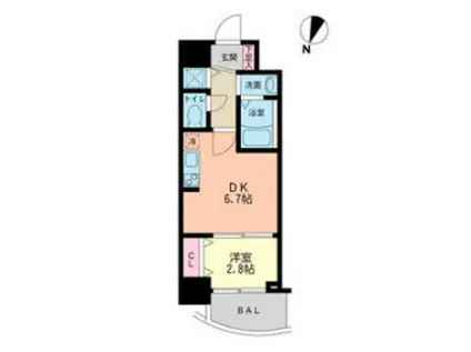 セレニテ神戸元町(1DK/12階)の間取り写真