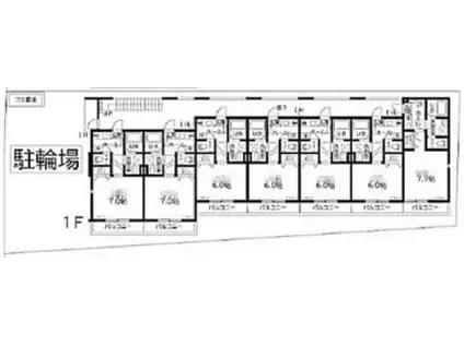 KハウスR(1K/1階)の間取り写真