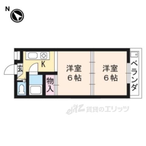 サンチェリー高田Ⅰ(2K/2階)の間取り写真