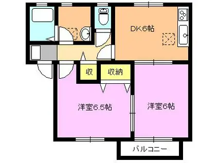 メゾン・セードル(2DK/1階)の間取り写真