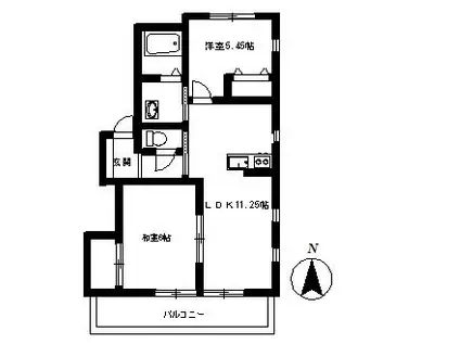 グランデールイースト(2LDK/2階)の間取り写真