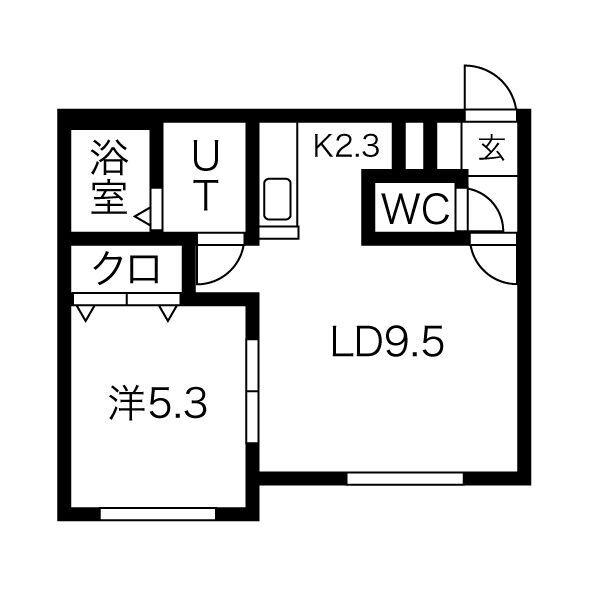 サンテラス星置 東(1LDK/3階)の間取り写真