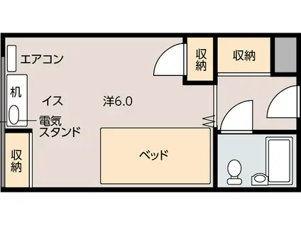 MUKAIYAMA STUDENT COURT(ワンルーム/3階)の間取り写真
