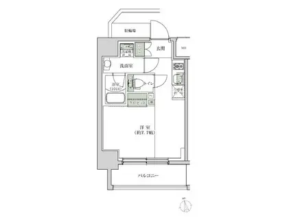 ルブリカント アラカワ ベース(ワンルーム/5階)の間取り写真