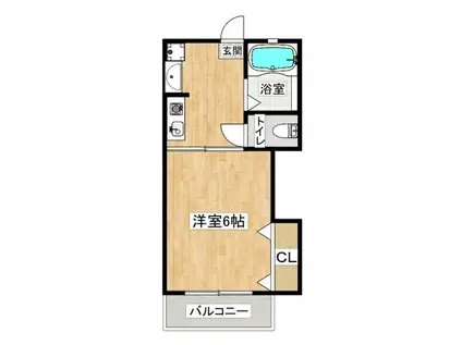 ルシエール星陵台(1K/2階)の間取り写真