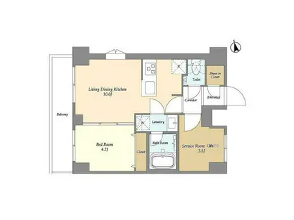 オーガスタレジデンス大森(1SLDK/8階)の間取り写真