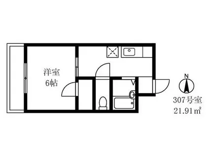 パルフェ・ド・ステージ(1K/3階)の間取り写真