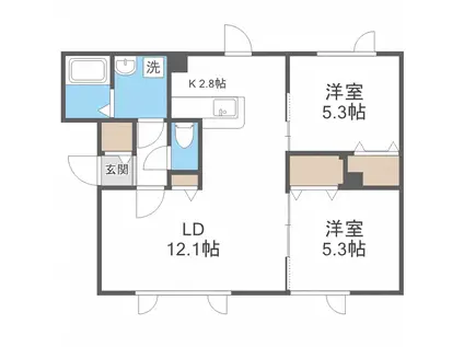エメマルフク(2LDK/2階)の間取り写真