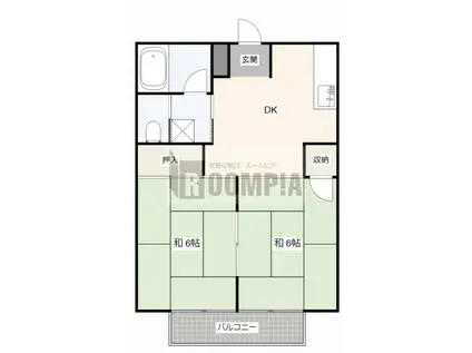 二宮ハイツ B(2DK/2階)の間取り写真