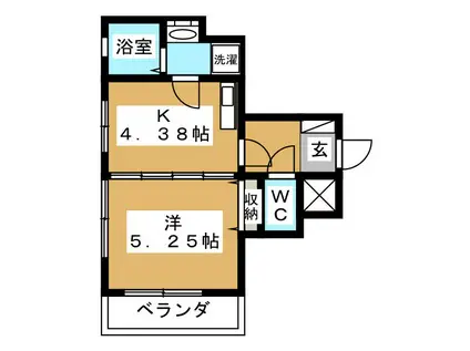 グレースナカガミ(1K/3階)の間取り写真