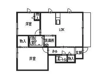 シャーメゾン紀水II(2LDK/1階)の間取り写真