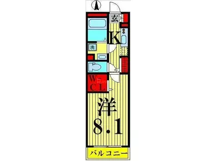 サンハイム西新井(1K/1階)の間取り写真