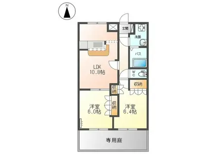 プリッツタウン(2LDK/1階)の間取り写真