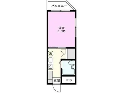 ローゼンハイム(1K/2階)の間取り写真