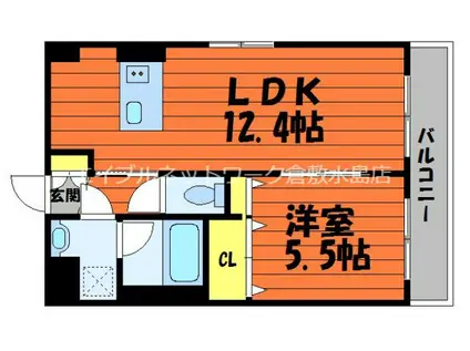 パルティール・ペルレ(1LDK/2階)の間取り写真