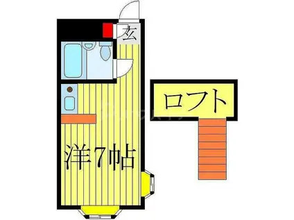 ベルピア八柱第4(ワンルーム/2階)の間取り写真