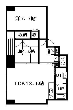 エンドレス17A(2LDK/4階)の間取り写真