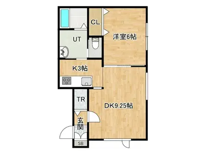 FAB豊岡(1LDK/2階)の間取り写真