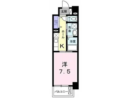 ディアコート(1K/1階)の間取り写真