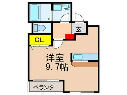 プリマベーラくずは(ワンルーム/2階)の間取り写真