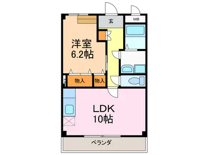アバンス(1LDK/3階)の間取り写真