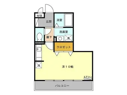 BLANCHE(ワンルーム/1階)の間取り写真