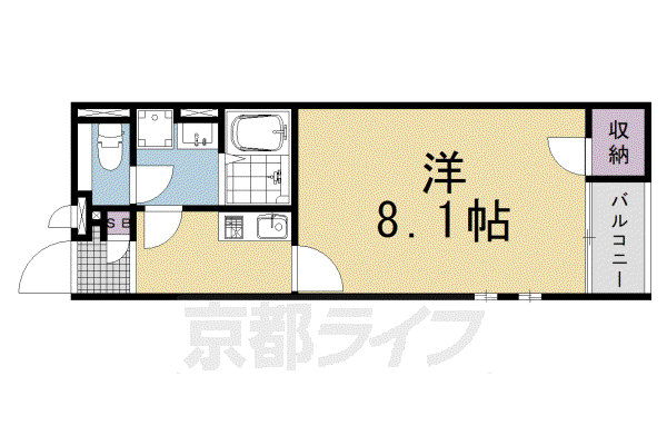クレイノゆずりは(1K/1階)の間取り写真