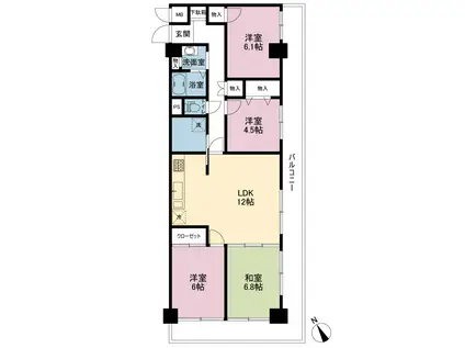 エンゼルハイム港南台(4LDK/4階)の間取り写真