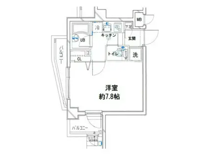 パレステュディオ代々木II 神宮の杜(1K/2階)の間取り写真