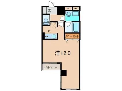 スパシエ ルクス横浜(ワンルーム/4階)の間取り写真