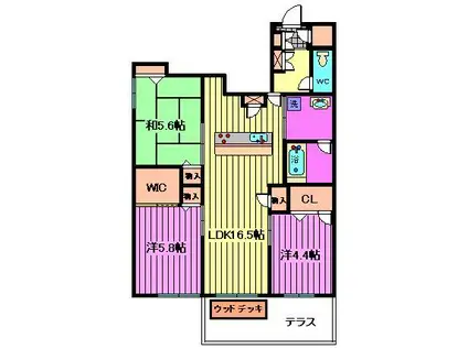 LA MAISON KANON 桜木町(3LDK/1階)の間取り写真