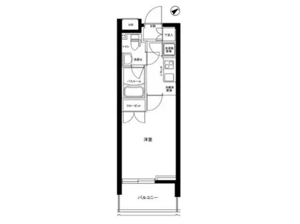 パレステュディオ芝浦CITY(1K/6階)の間取り写真