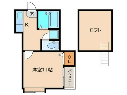 ドリームパレス生の松原II(1K/1階)の間取り写真