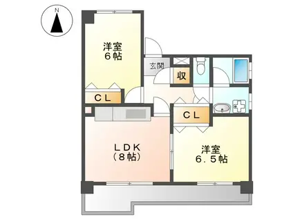 ルピナス法龍(2DK/5階)の間取り写真